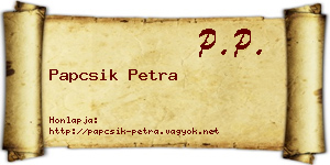 Papcsik Petra névjegykártya